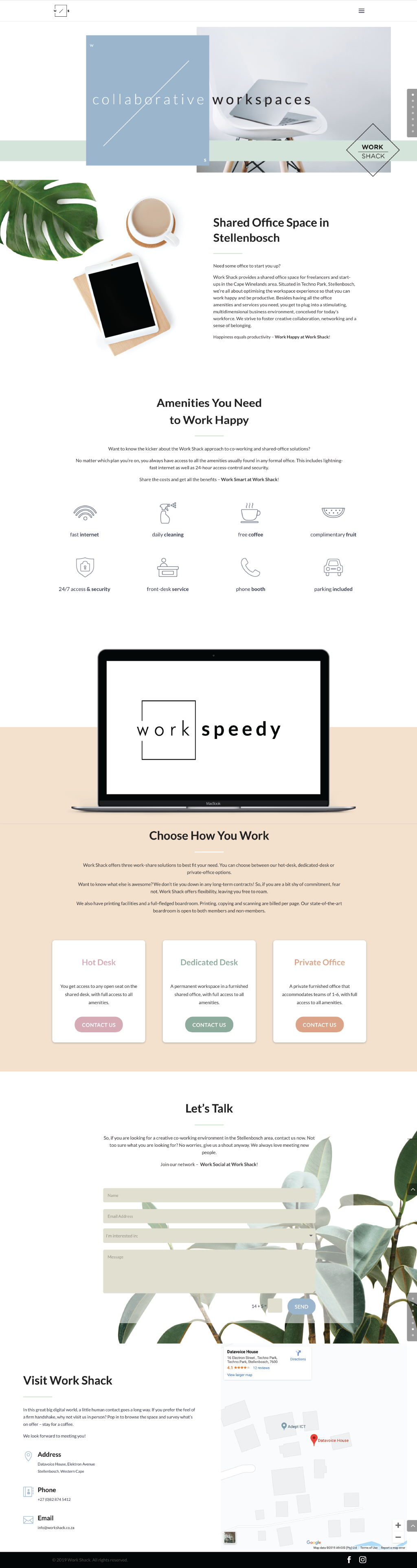 WorkShack webpage WorkShack webpage